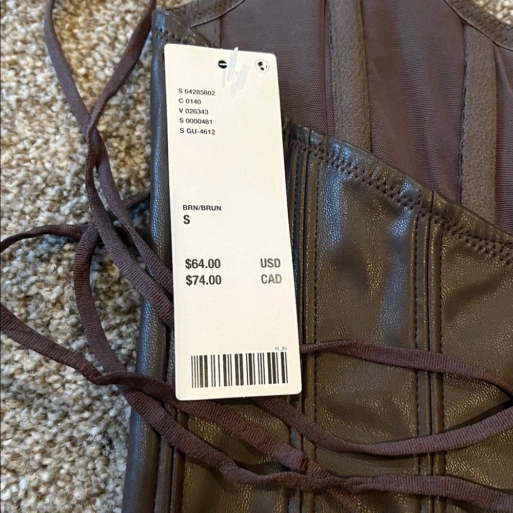 Urban outfitters Brown Leather Corset Top - Picture 4 of 6